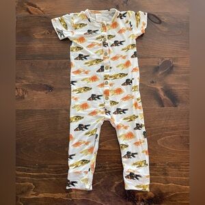 Kate Quinn Organic Cotton Romper - Goldfish Print